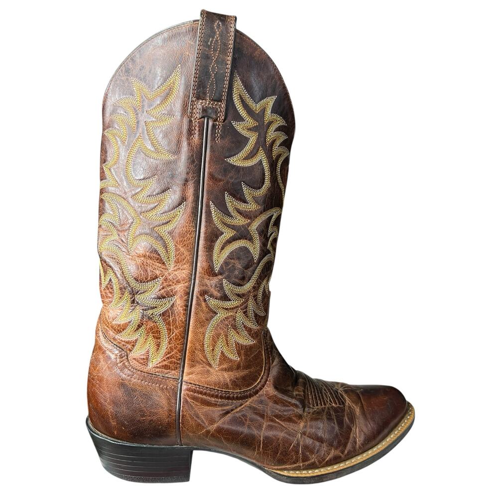 Ariat Men’s Heritage Brown Leather Western Cowboy Boot Size US 9.5 D